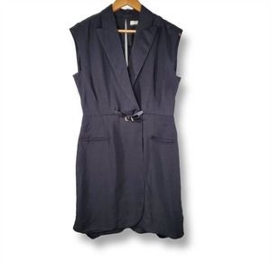 Sandro Amelie Sleeveless Tuxedo Mini Dress Black Size 40